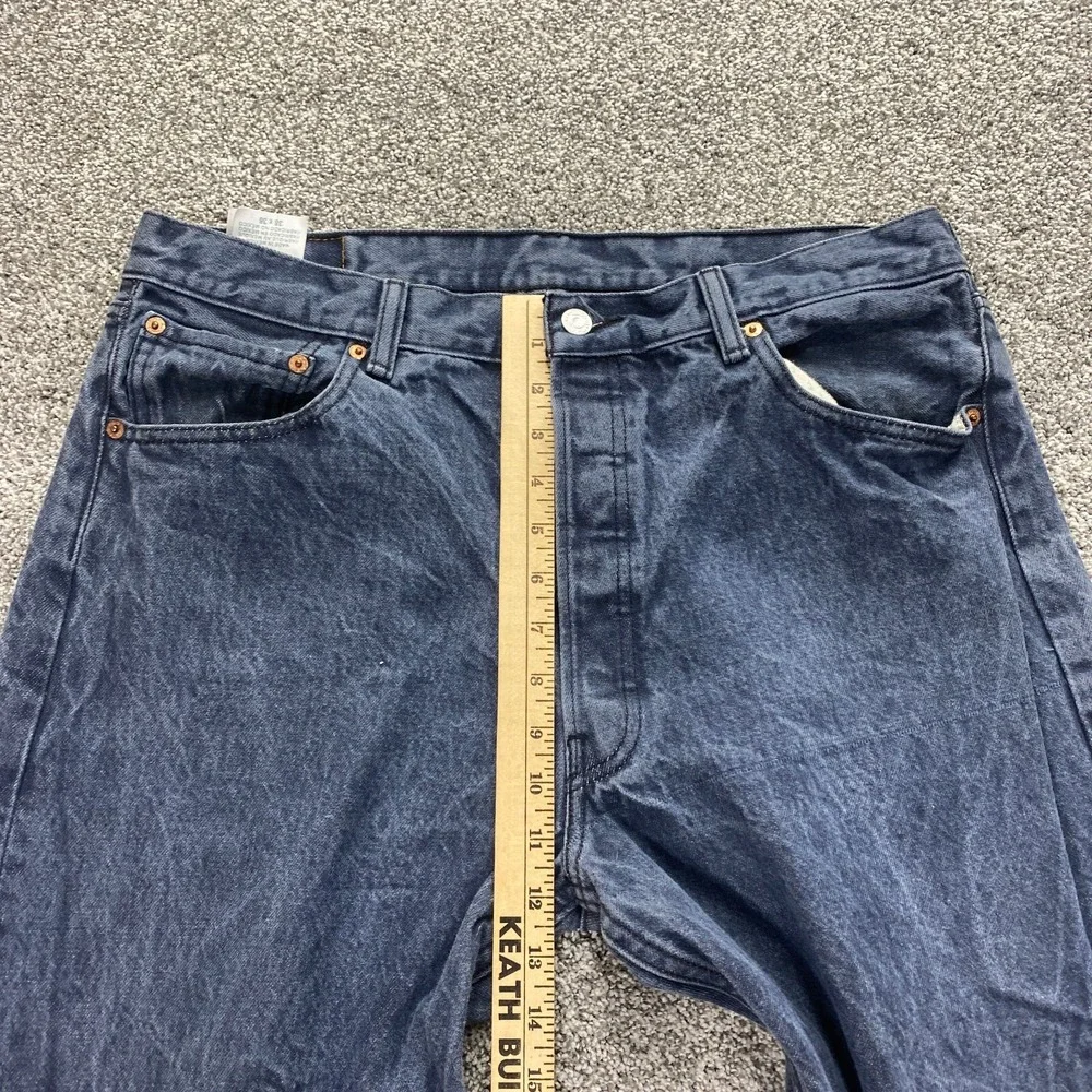VTG Levis Jeans Mens 36X33 Dark Blue Denim Pants 501 Button Fly Straight 90s Y2K